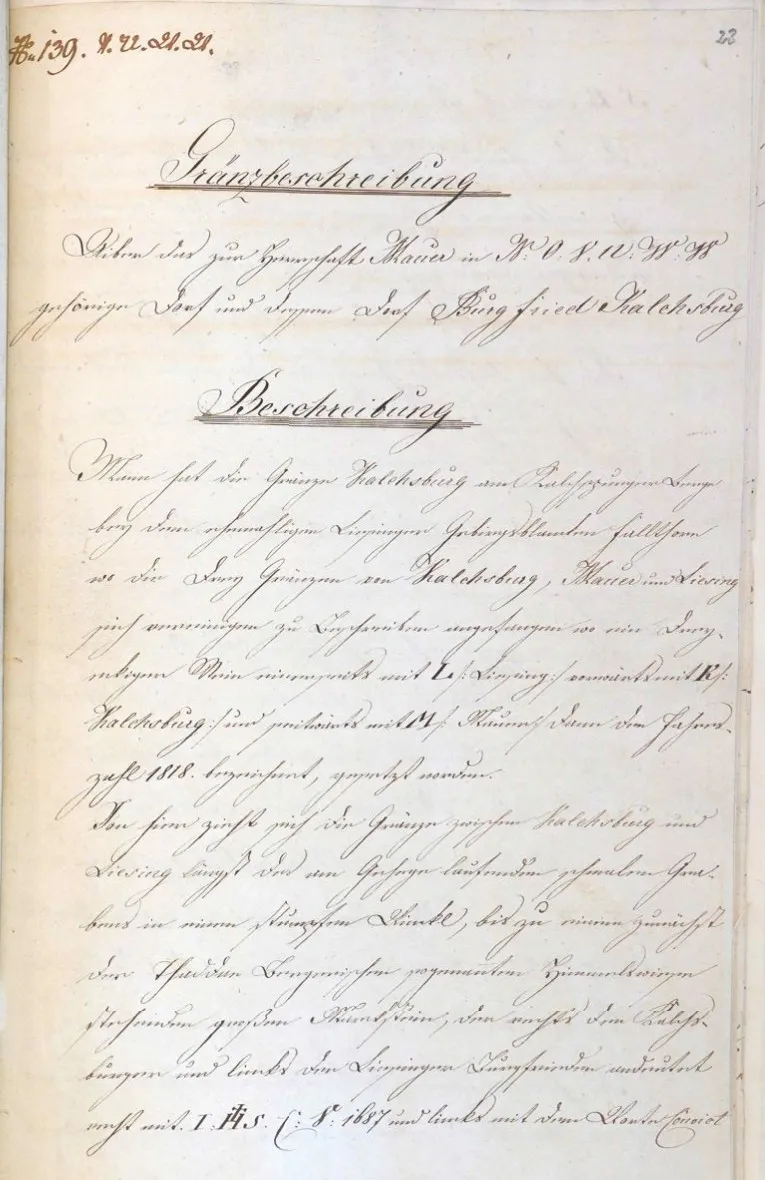 Historical Grenzbeschreibung document with formal historical handwriting